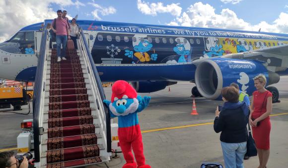 Arrivée d'Aérosmurf à Moscou