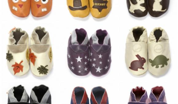 Des chaussons en cuir souple au design original pour les petits petons des bambins - Didoodam